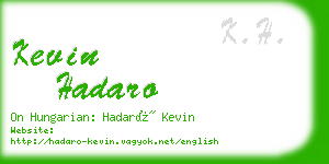 kevin hadaro business card